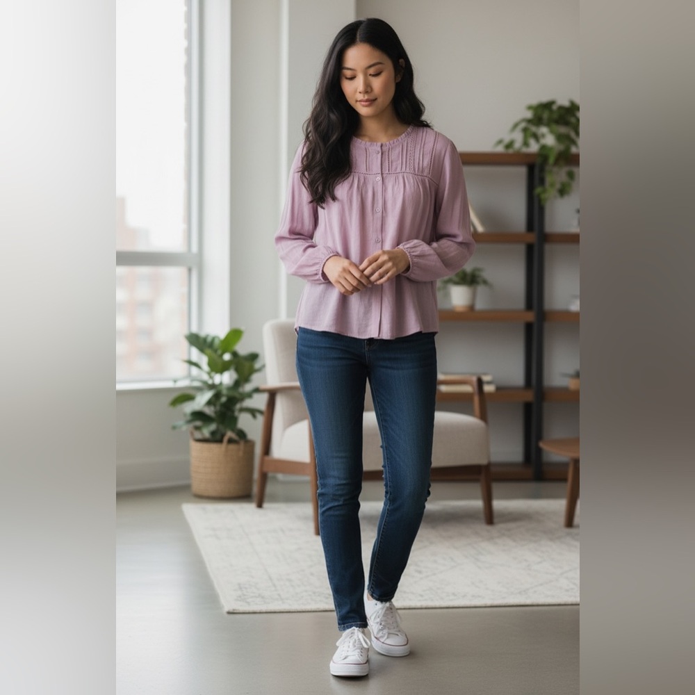 Counterparts Lavender Button-Down Blouse